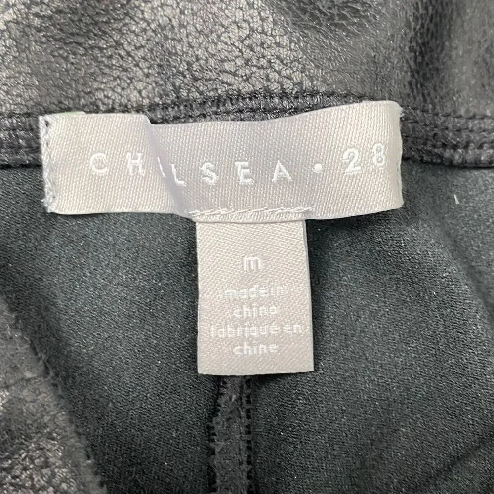 Chelsea 28 Wide Waist Biker Faux Leather Leggings size Medium